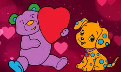 Valentine Pets Coloring Book