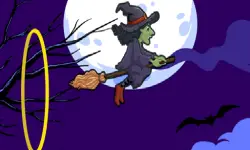 Flying witch halloween