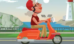 City Scooter Ride Coloring