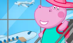Hippo Family Airport Adventure background