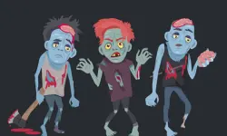 Zombies And Skeletons Coloring